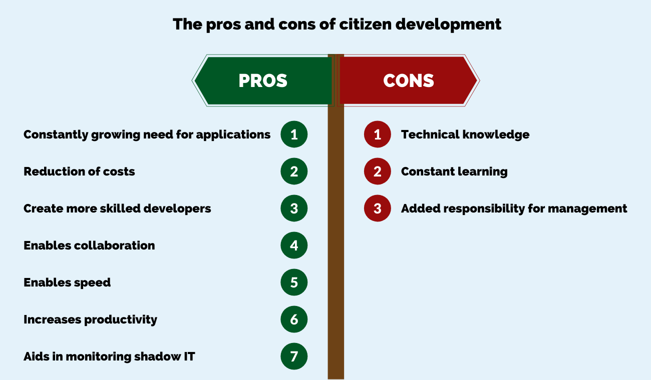 pros and cons of citizen development